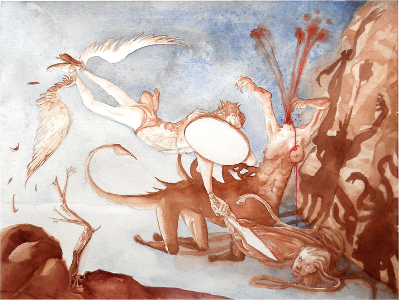 18_Luca Leurini, Perseo e Medusa, acquerello su carta satinata 300g, 30x24cmEDITED